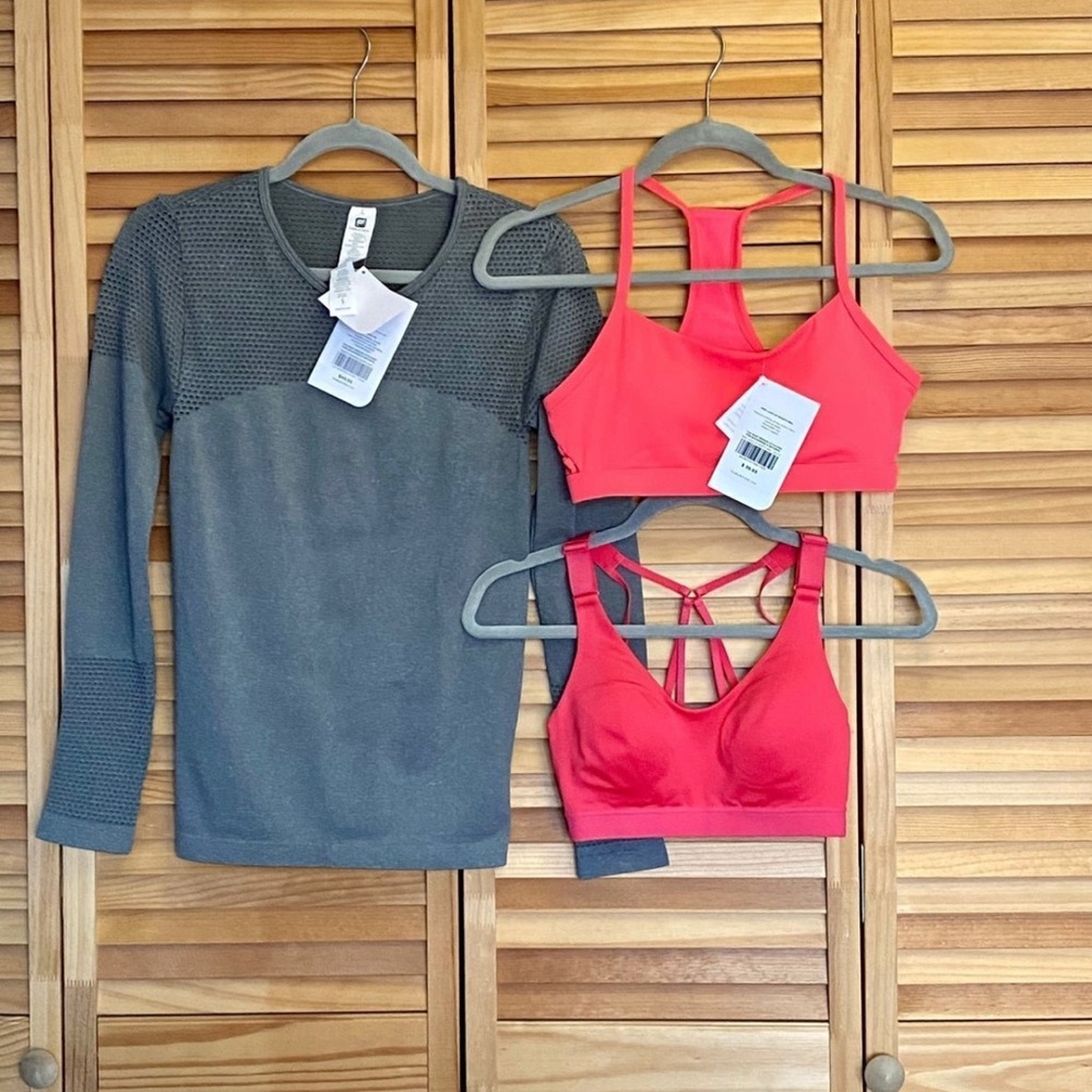 NEW Activewear Bundle Gray and Pink Sports Bras